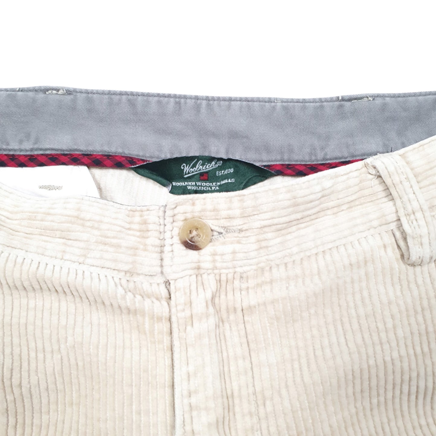 Mens Beige Woolrich Woolen Mills Corduroy Trousers