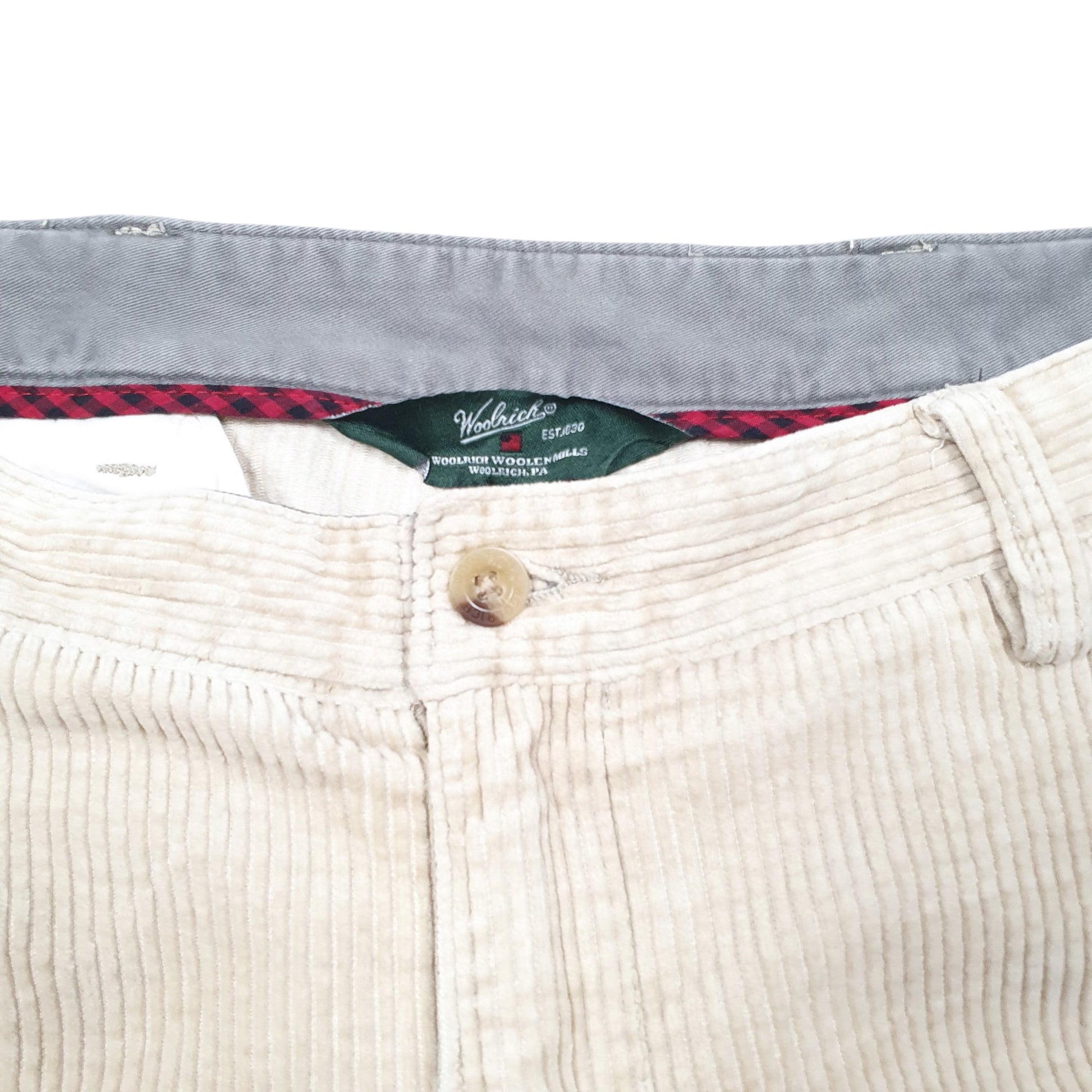 Mens Beige Woolrich Woolen Mills Corduroy Trousers