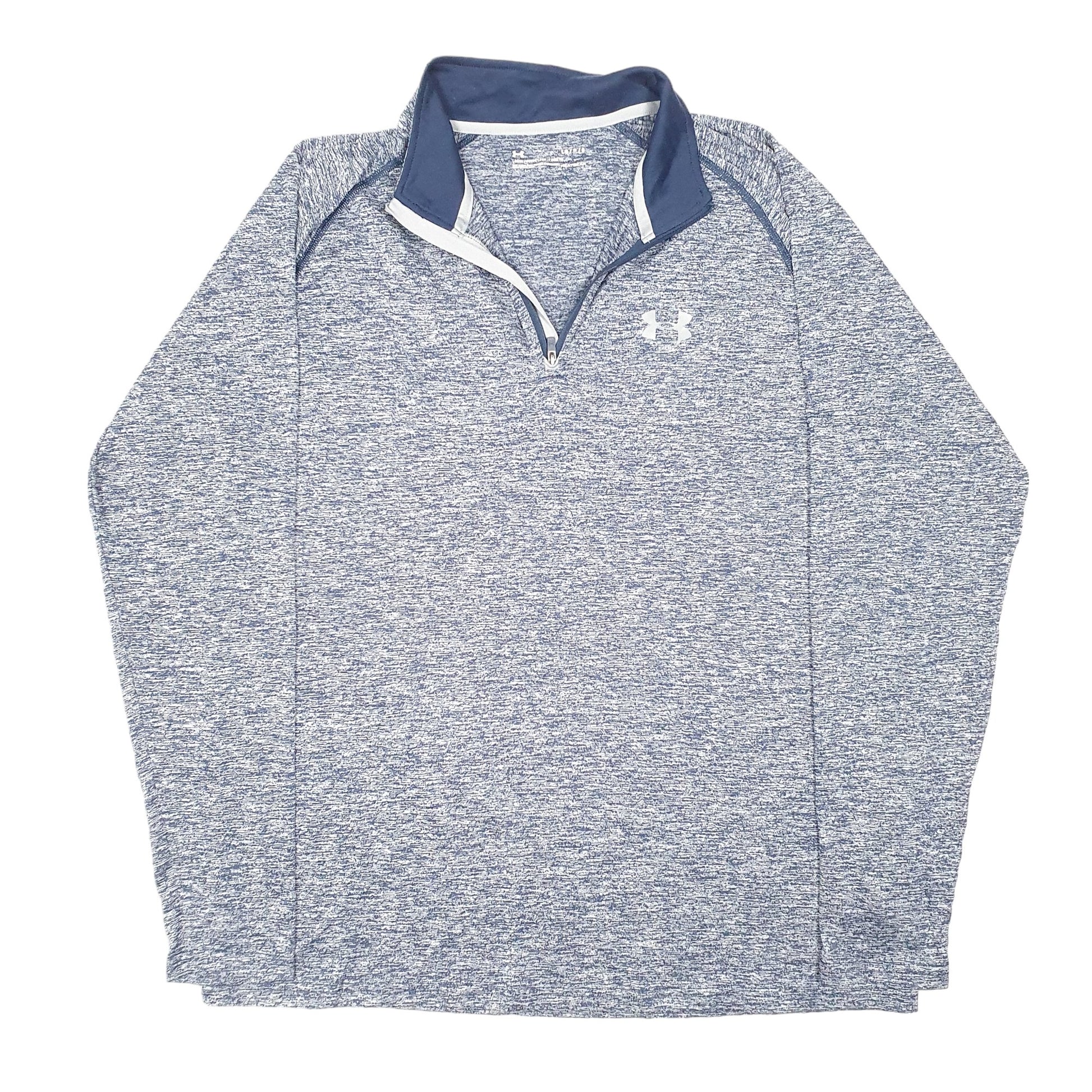 Mens Grey Under Armour Workout Gym Heatgear Quarter Zip Jumper