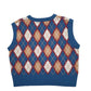 Womens Blue Cider V Neck Vest Jumper