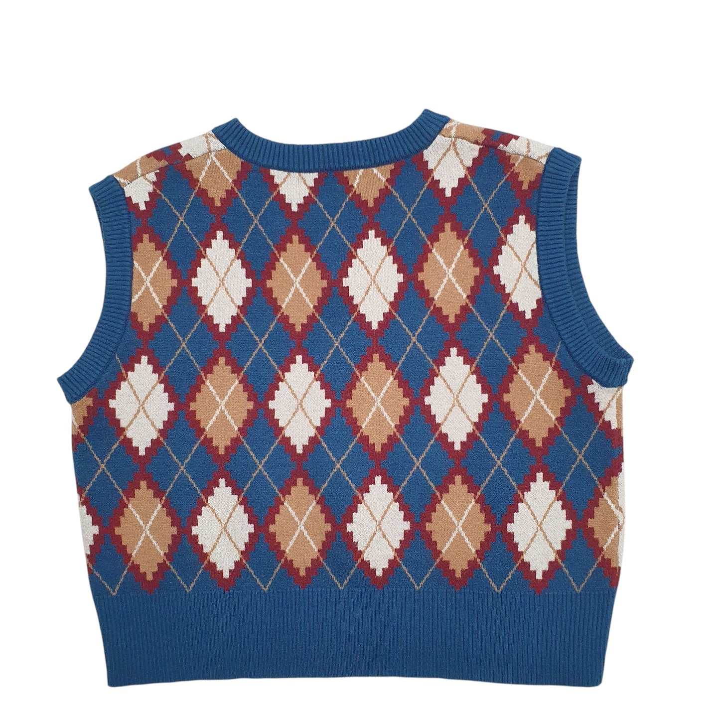 Womens Blue Cider V Neck Vest Jumper