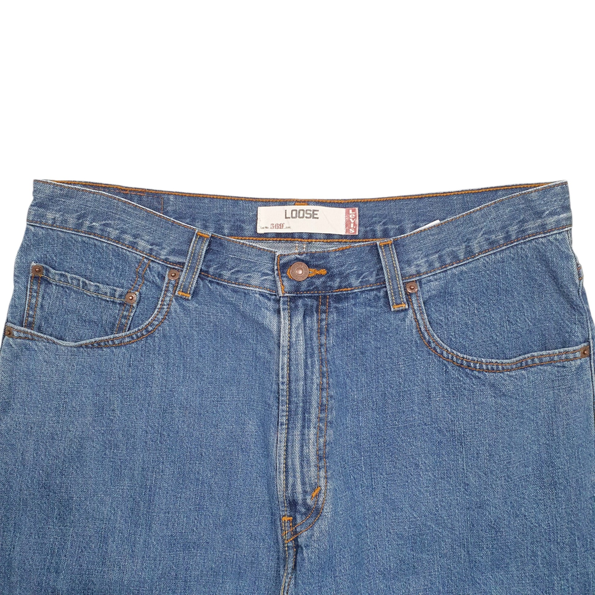 Mens Blue Levis Denim Jeans Jorts 569 Denim Shorts