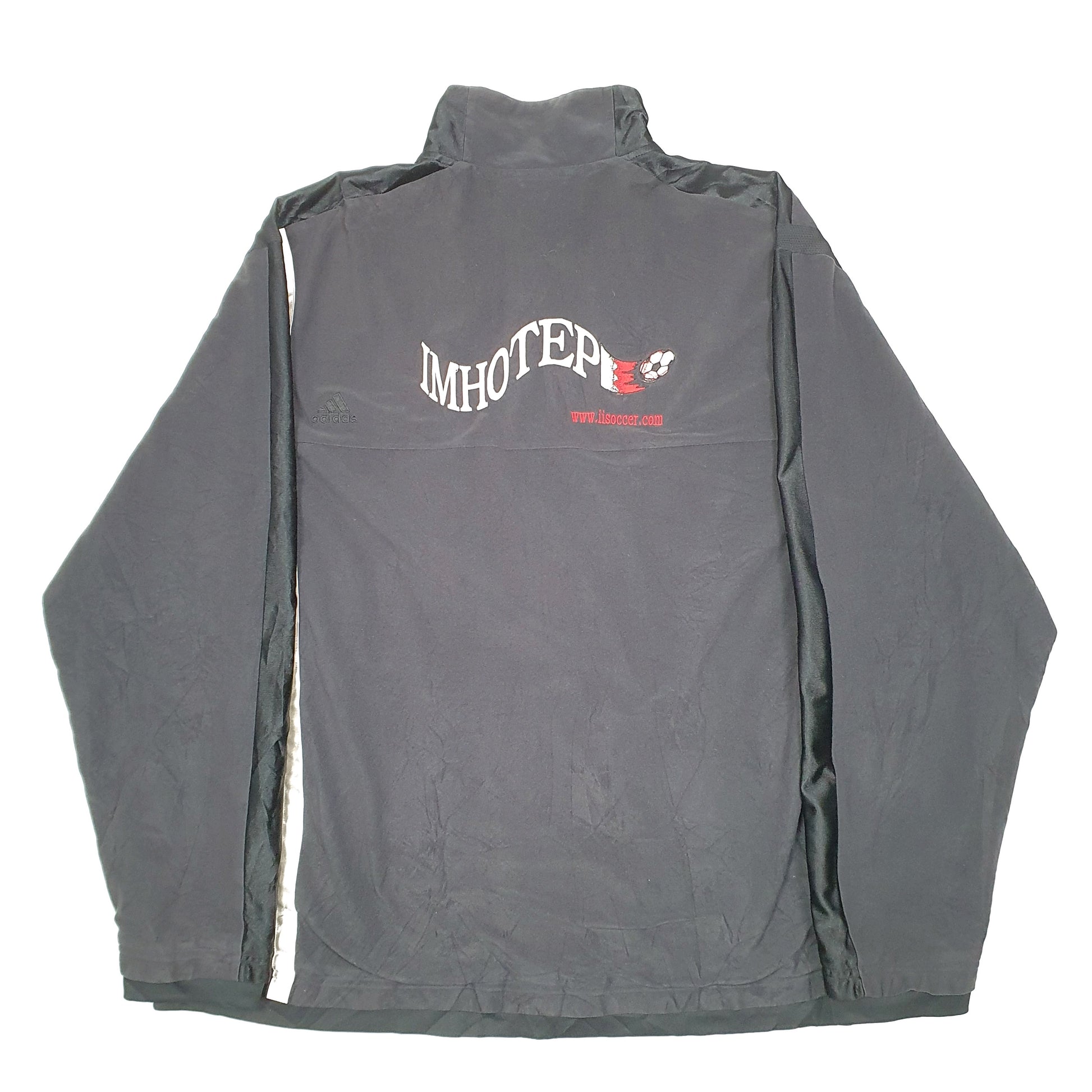 Mens Black Adidas Imhotep Soccer Track Top Full Zip Jumper