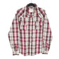 Mens Burgundy Levis Western Modern Snap Button Long Sleeve Shirt