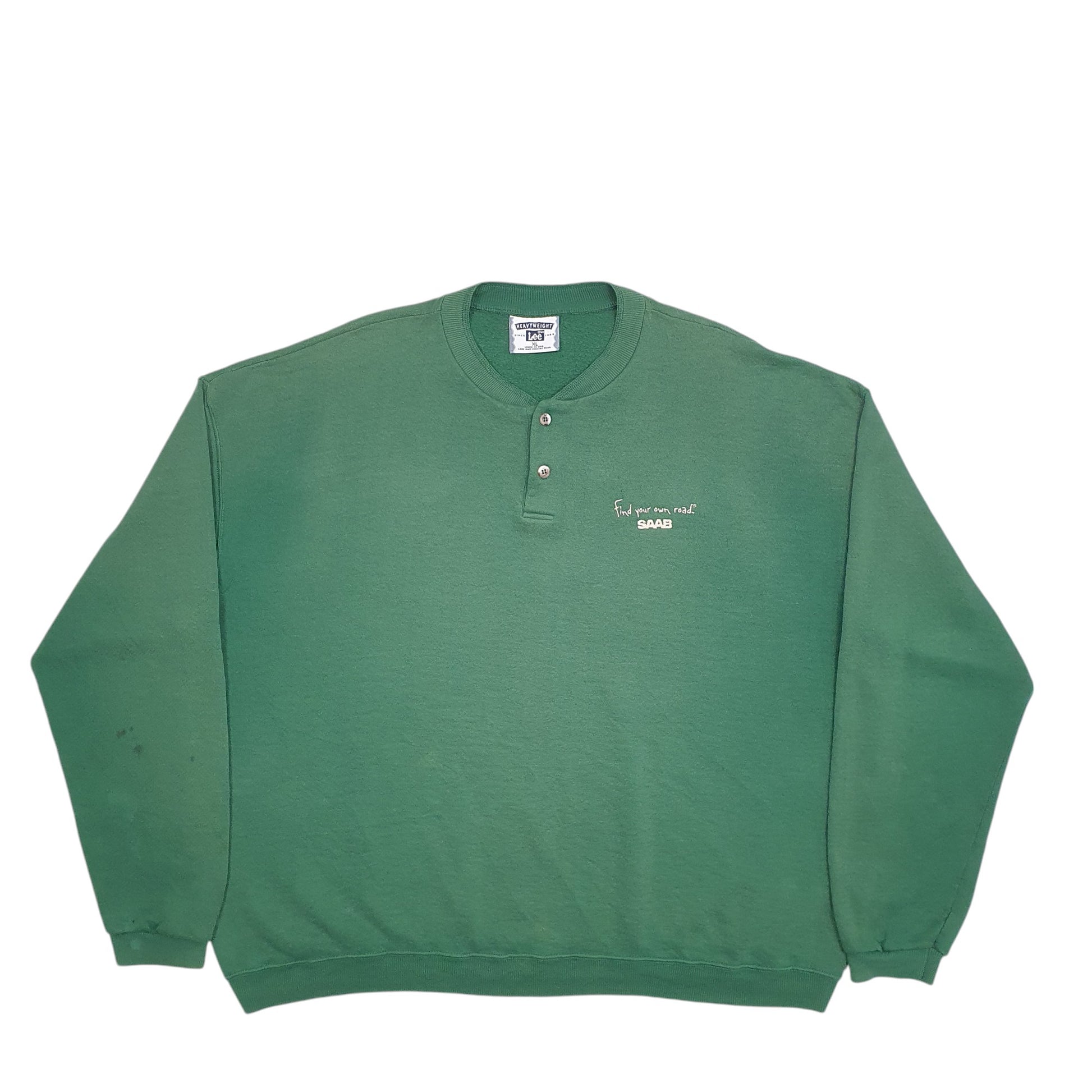 Mens Green Lee Saab Crewneck Jumper