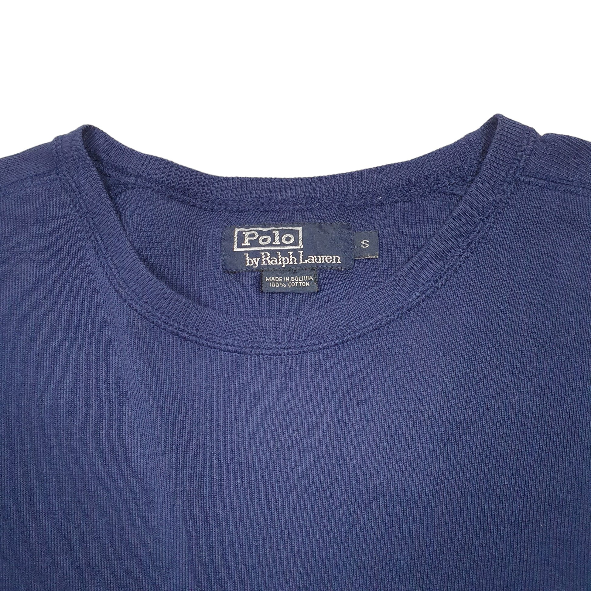 Mens Navy Polo Ralph Lauren Rib Short Sleeve T Shirt