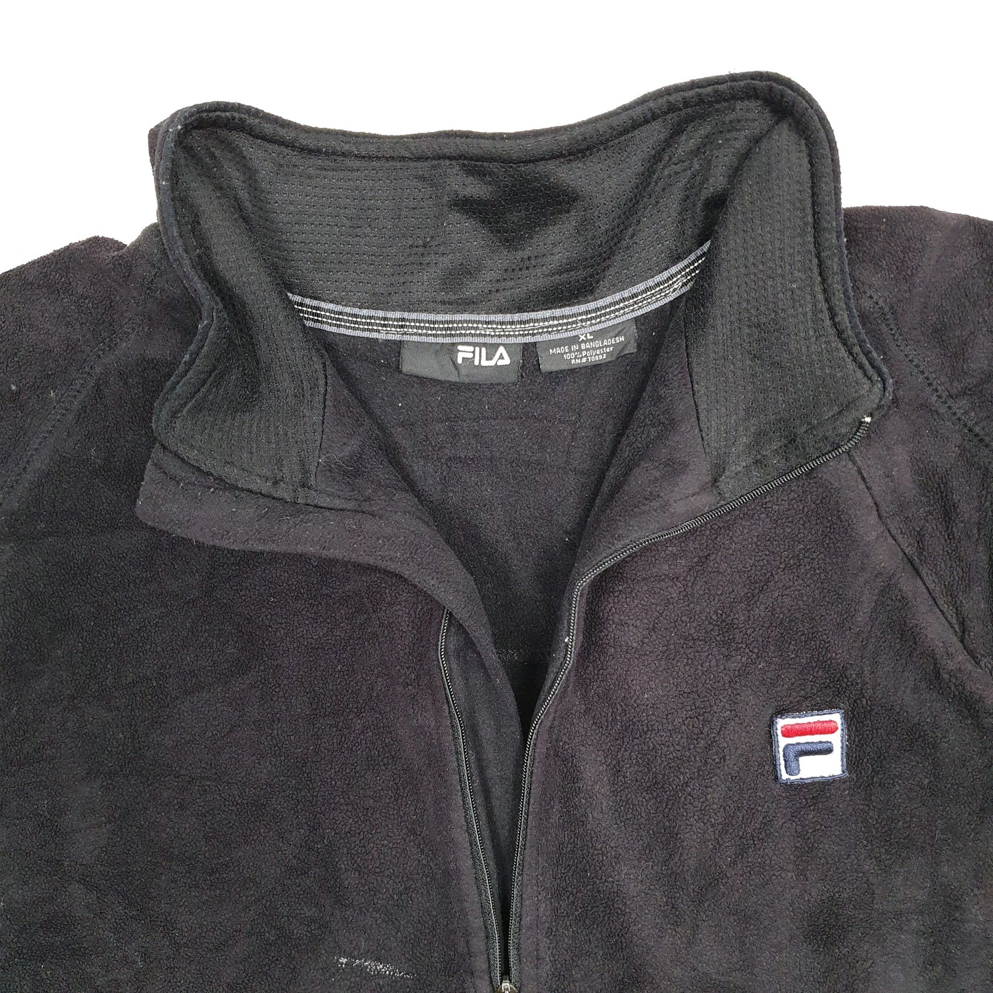 Mens Black Fila  Quarter Zip Jumper