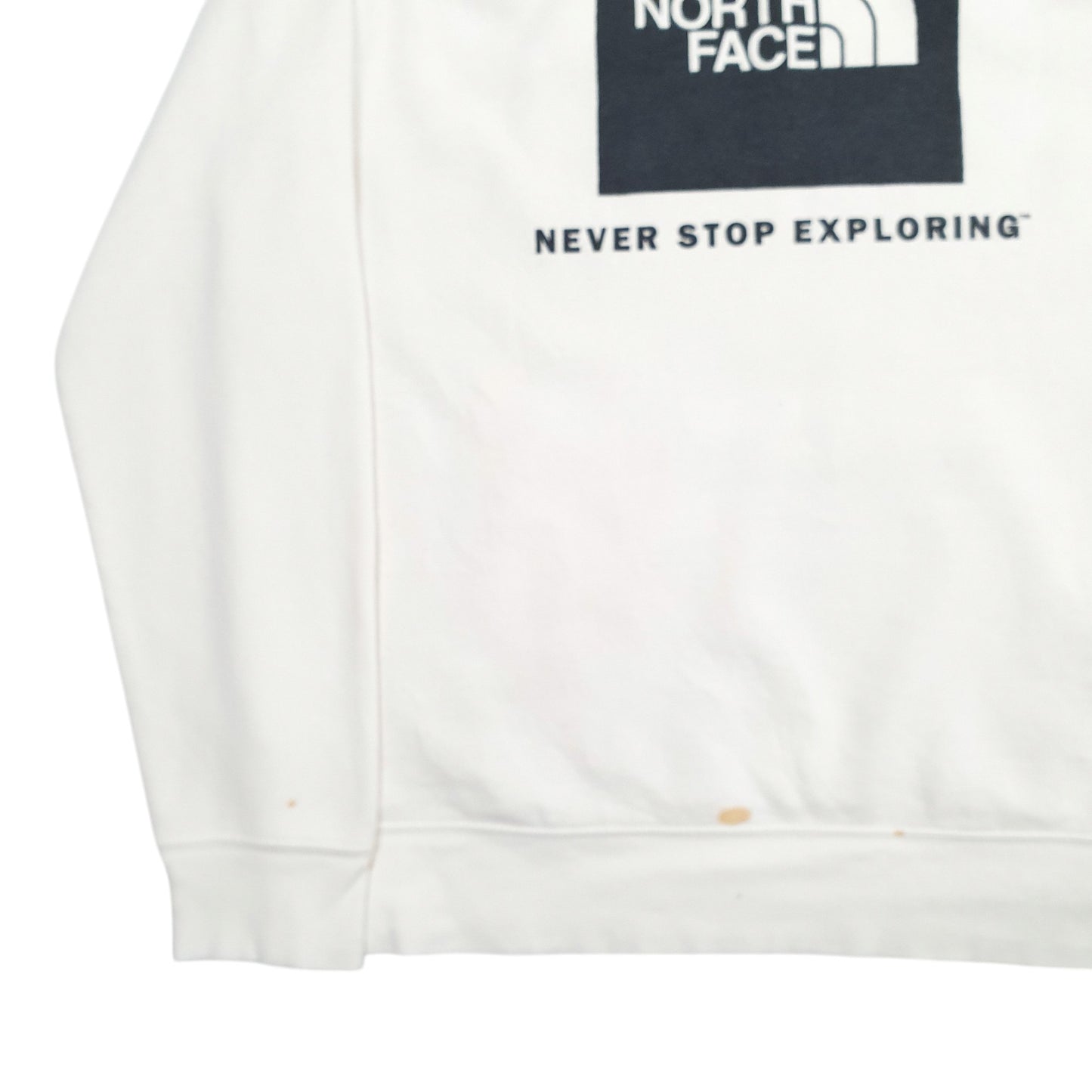 Mens Cream The North Face Spellout Hoodie Jumper