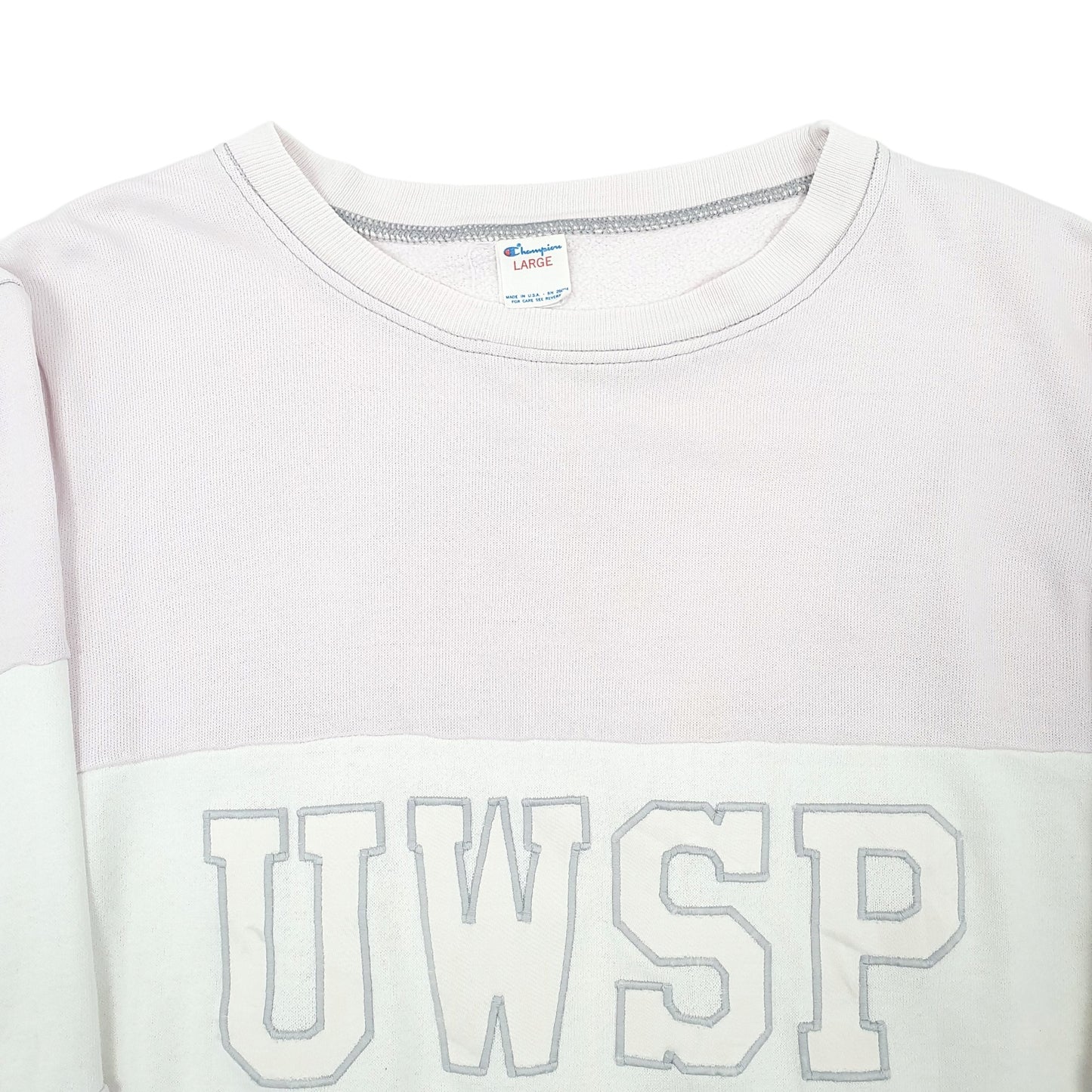 Womens Pink Champion UWSP Vintage 90s Made In USA Crewneck Jumper