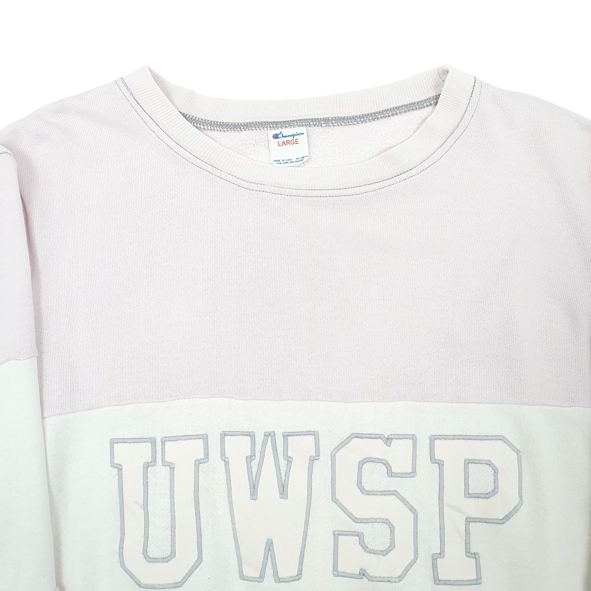 Womens Pink Champion UWSP Vintage 90s Made In USA Crewneck Jumper