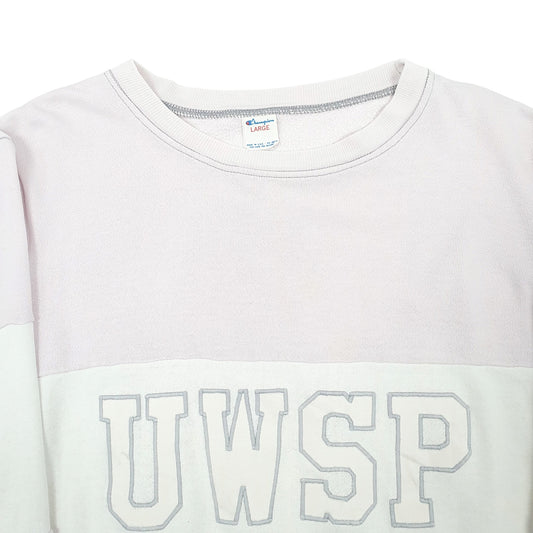 Womens Pink Champion UWSP Vintage 90s Made In USA Crewneck Jumper