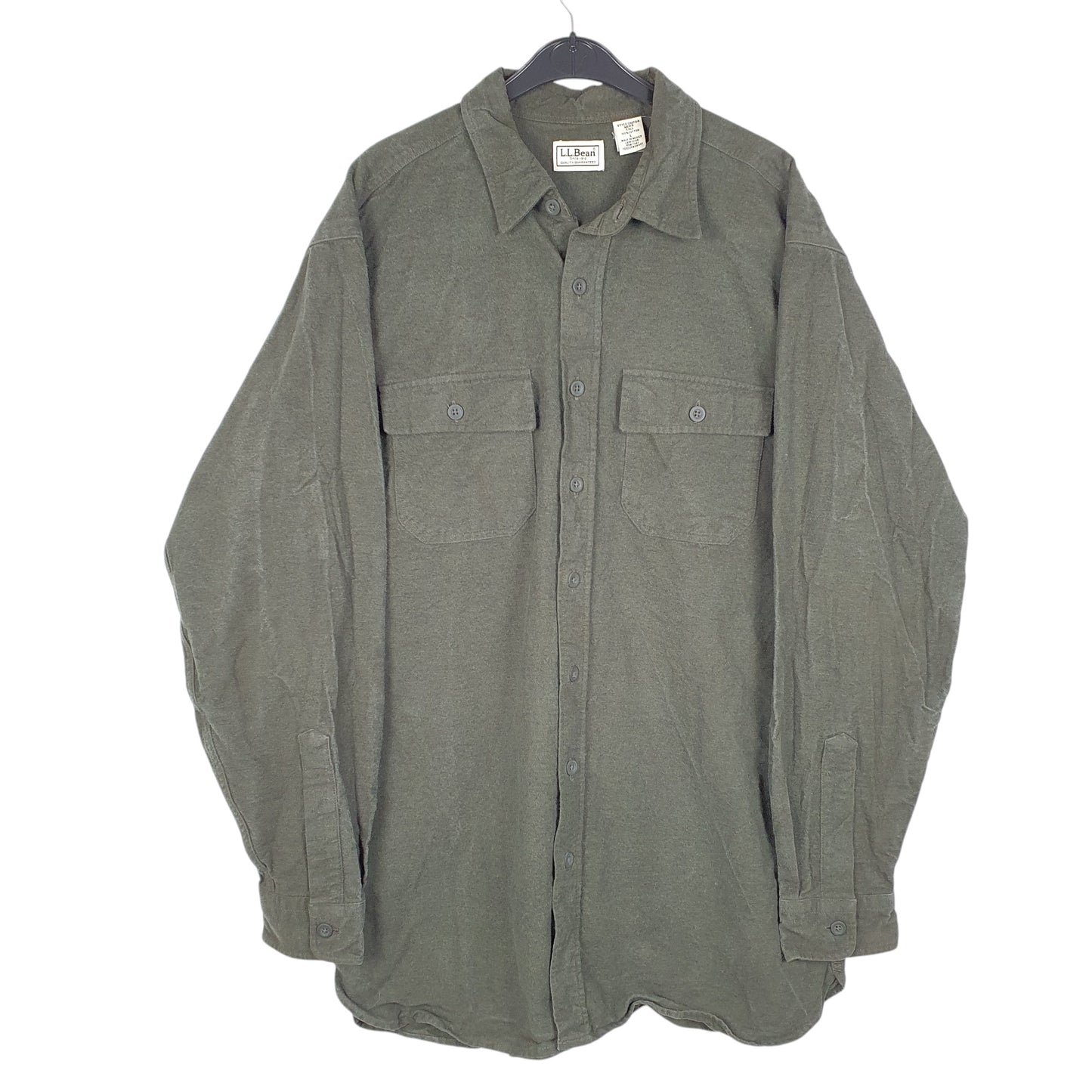 Mens Green L.L.Bean Tall Chamois Overshirt Shacket Long Sleeve Shirt