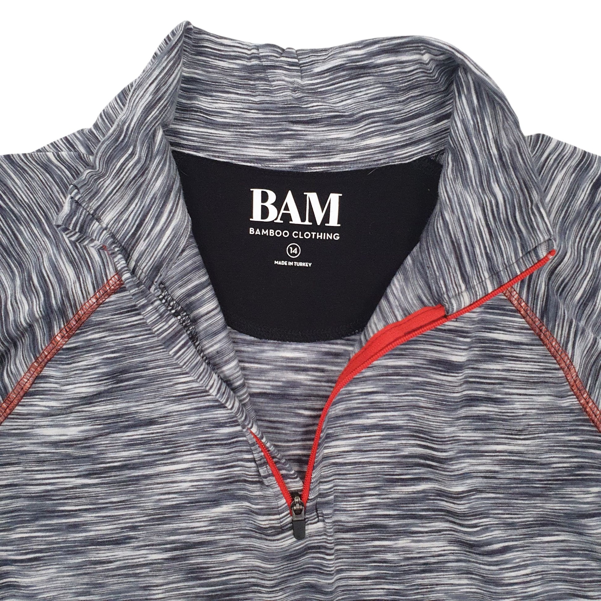 Womens Grey Bam Active Wear Quarter Zip Jumper