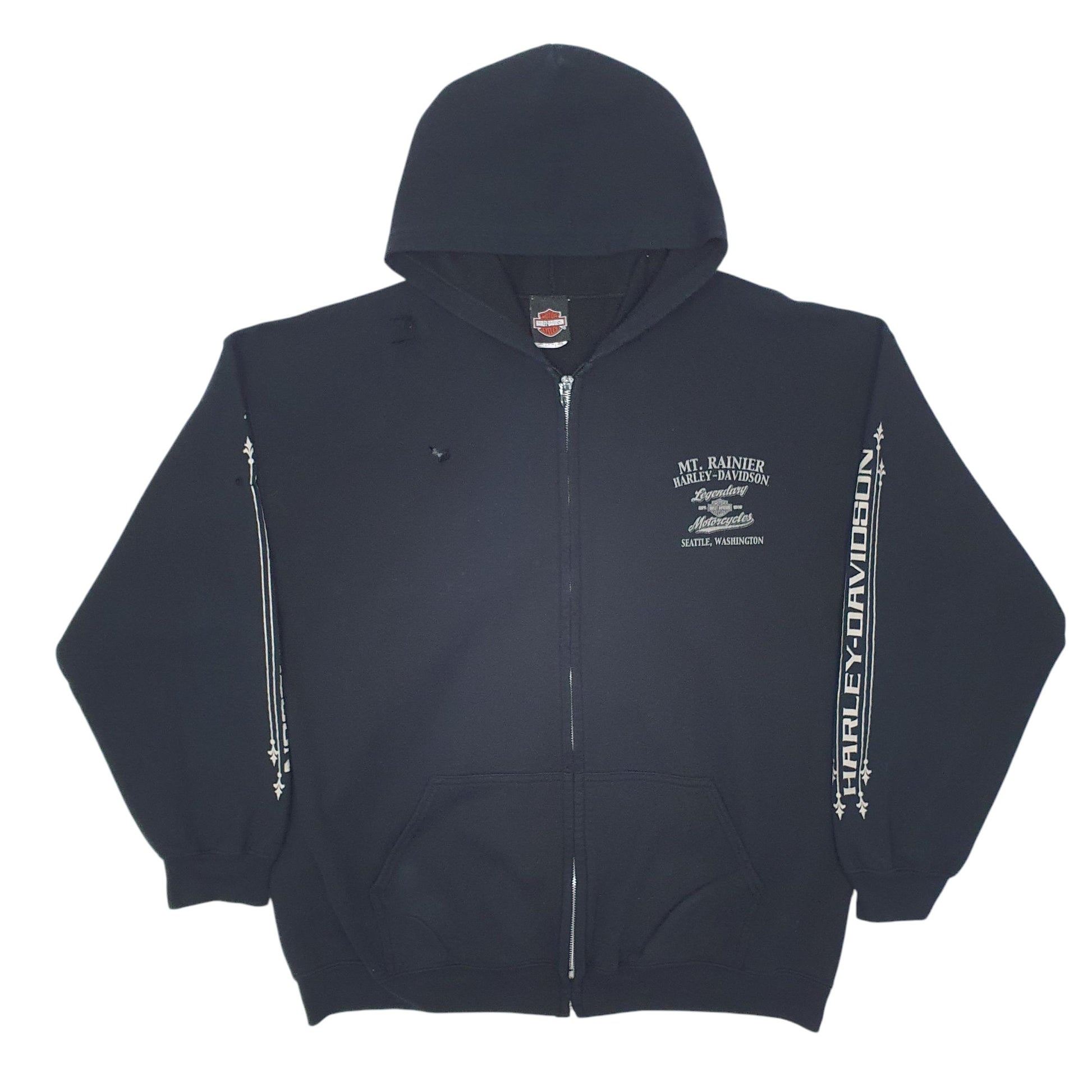 Mens Black Harley Davidson  Full Zip Jumper