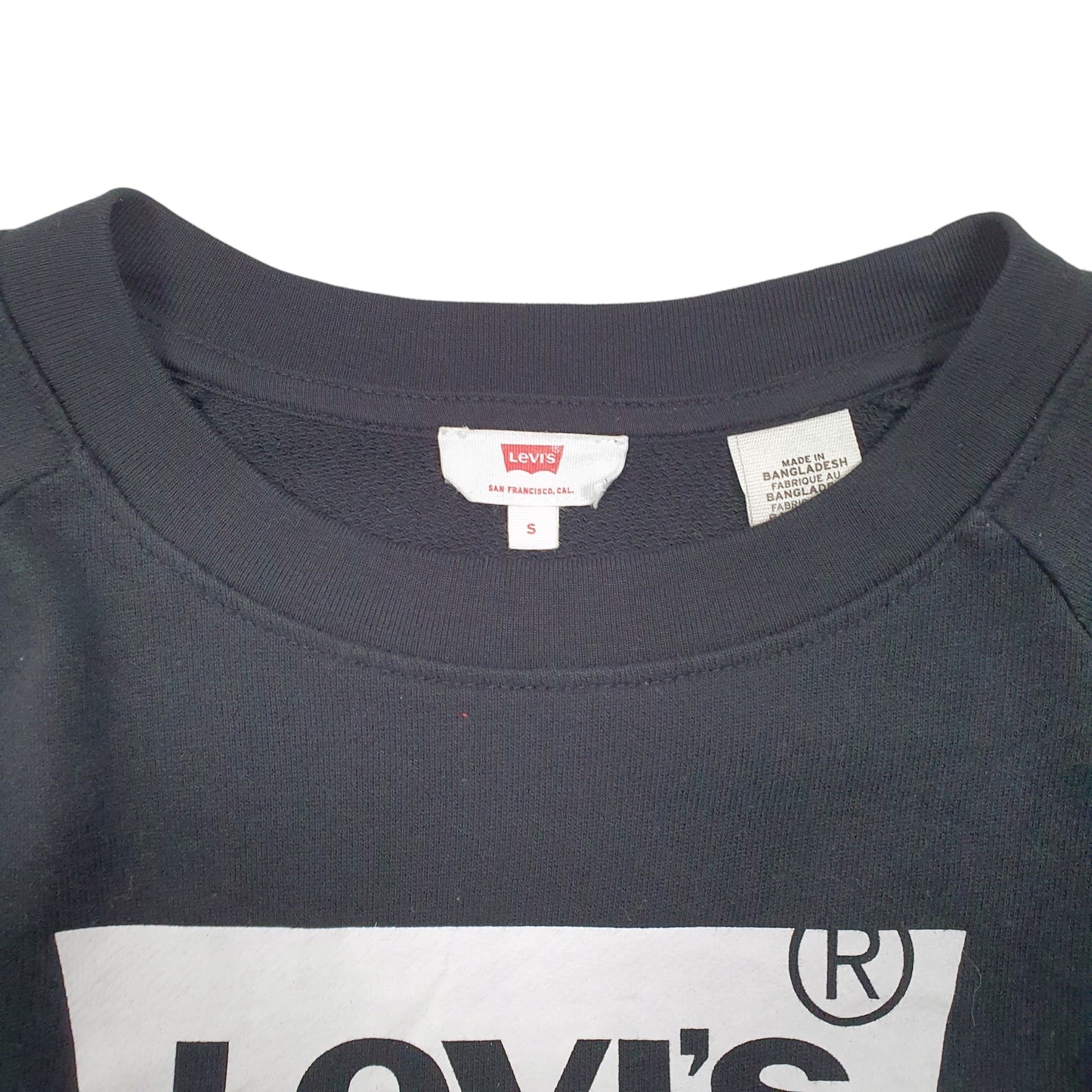 Womens Black Levis Spellout Raglan Crewneck Jumper