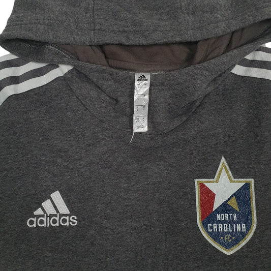 Mens Grey Adidas North Carolina FC Hoodie Jumper