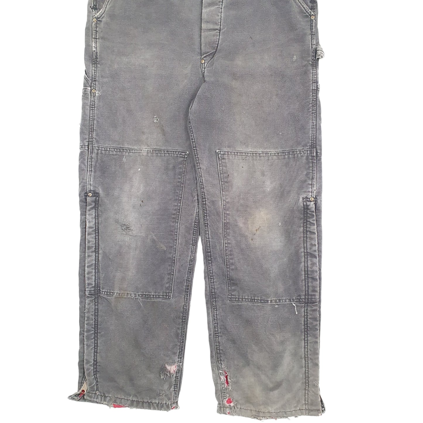 Mens Grey Carhartt Insulated Overalls Bib Dungaree Trousers