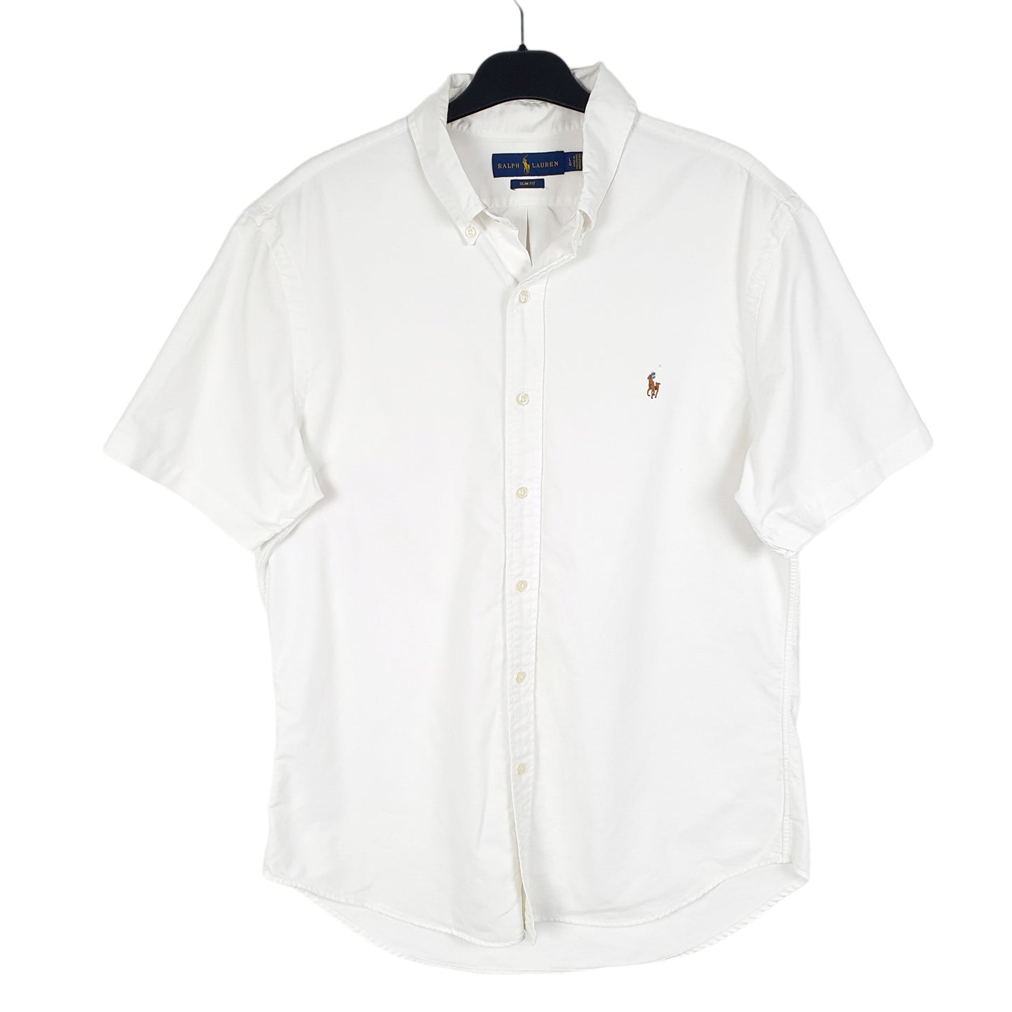 Mens White Polo Ralph Lauren Oxford Short Sleeve Shirt