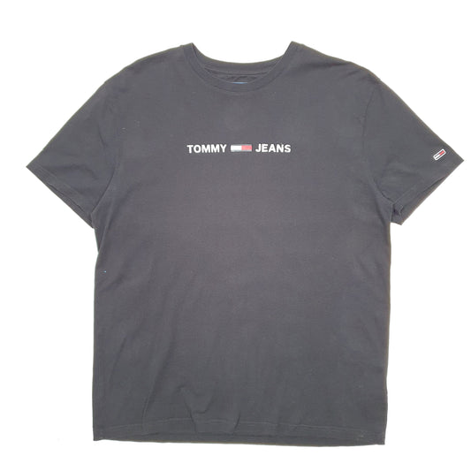 Mens Black Tommy Hilfiger Jeans Spellout Short Sleeve T Shirt