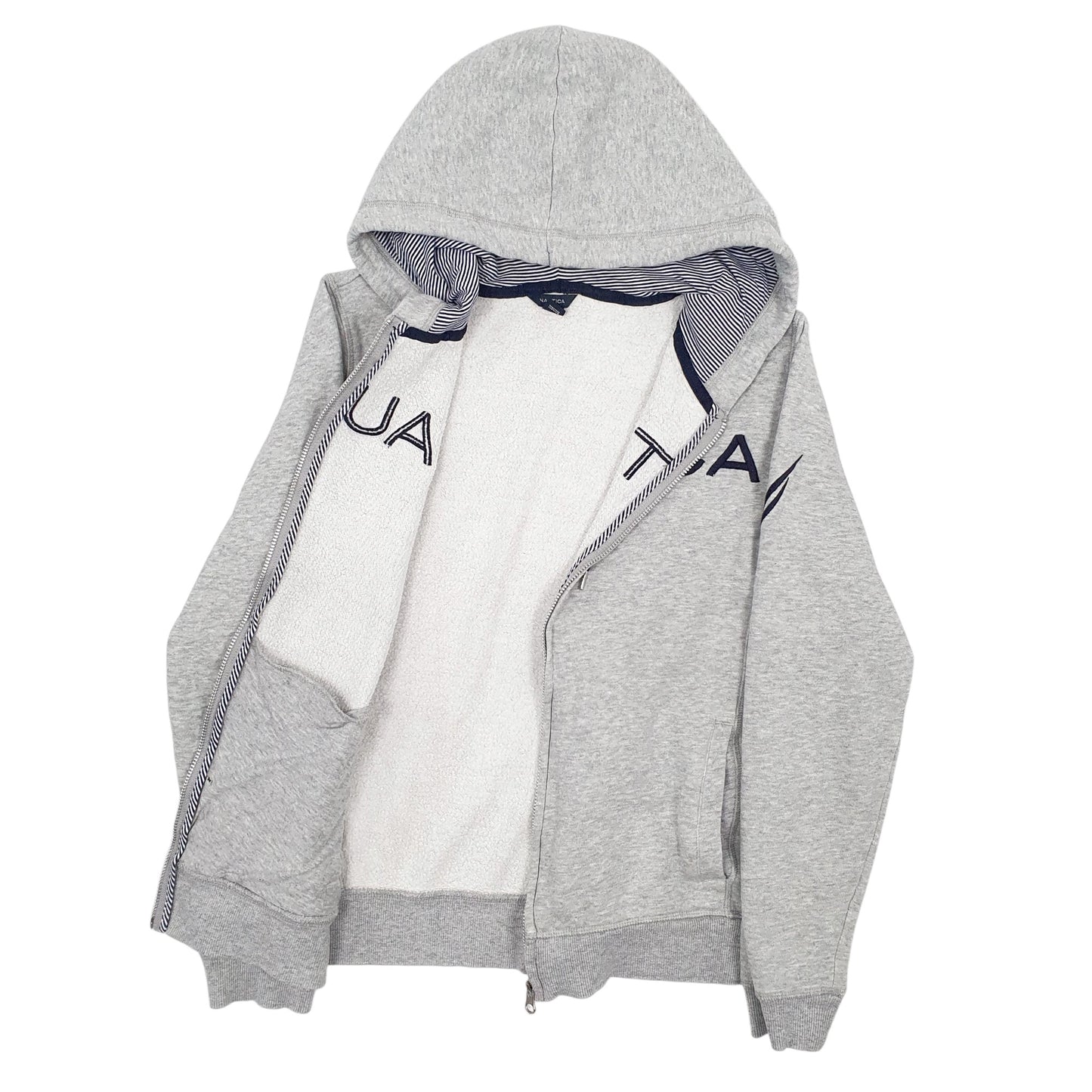 Womens Grey Nautica Spellout Full Zip Jumper