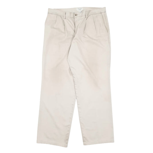 Mens Beige Dockers Double Pleated Chino Trousers