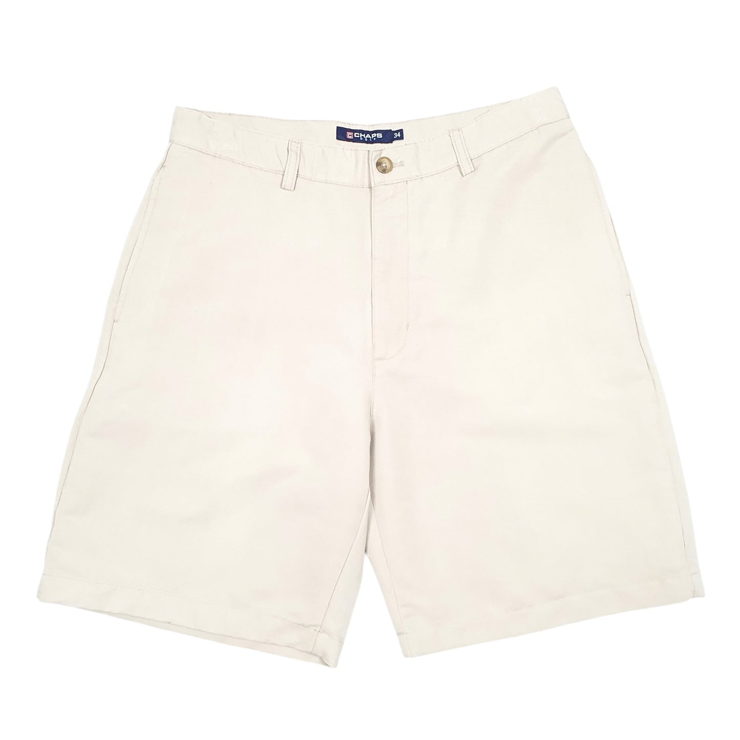 Mens Beige Chaps Golf Chino Shorts