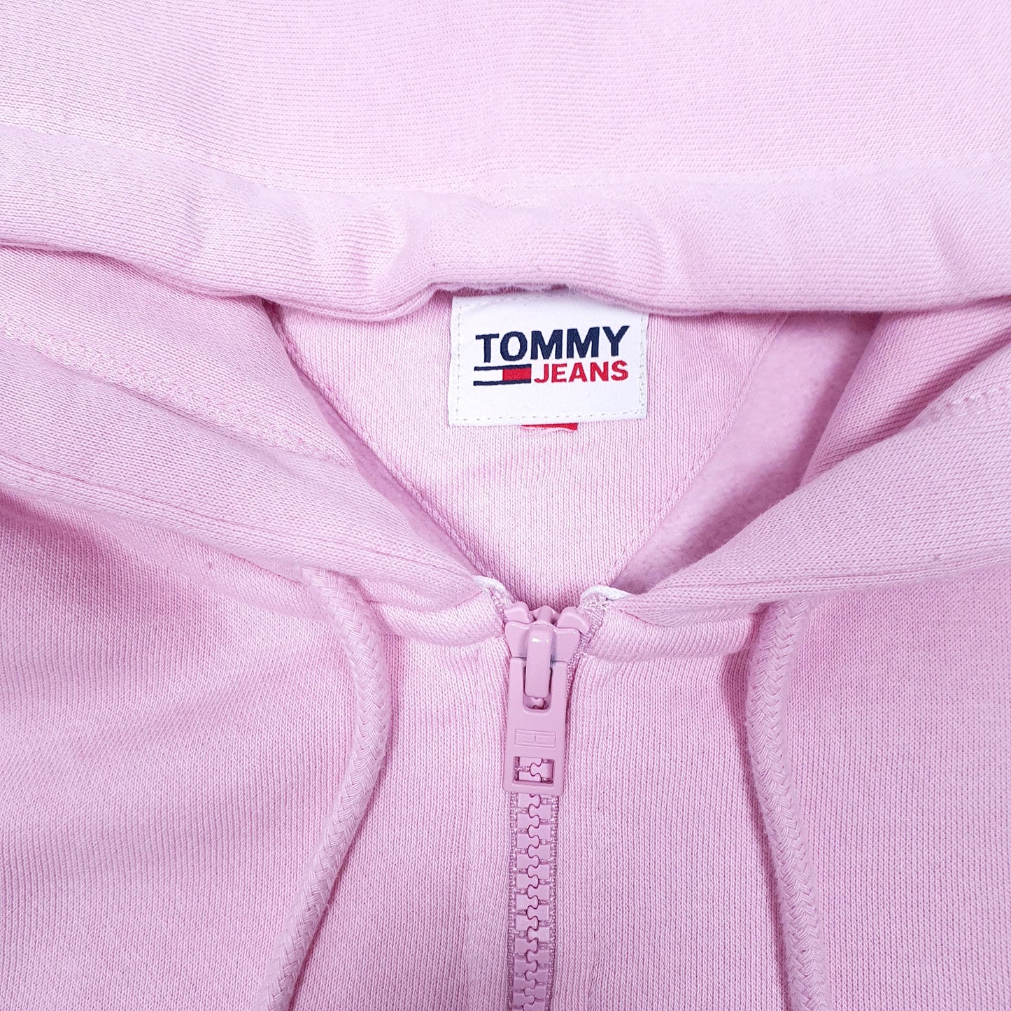 Womens Pink Tommy Hilfiger Quarter Zip Hoodie Jumper