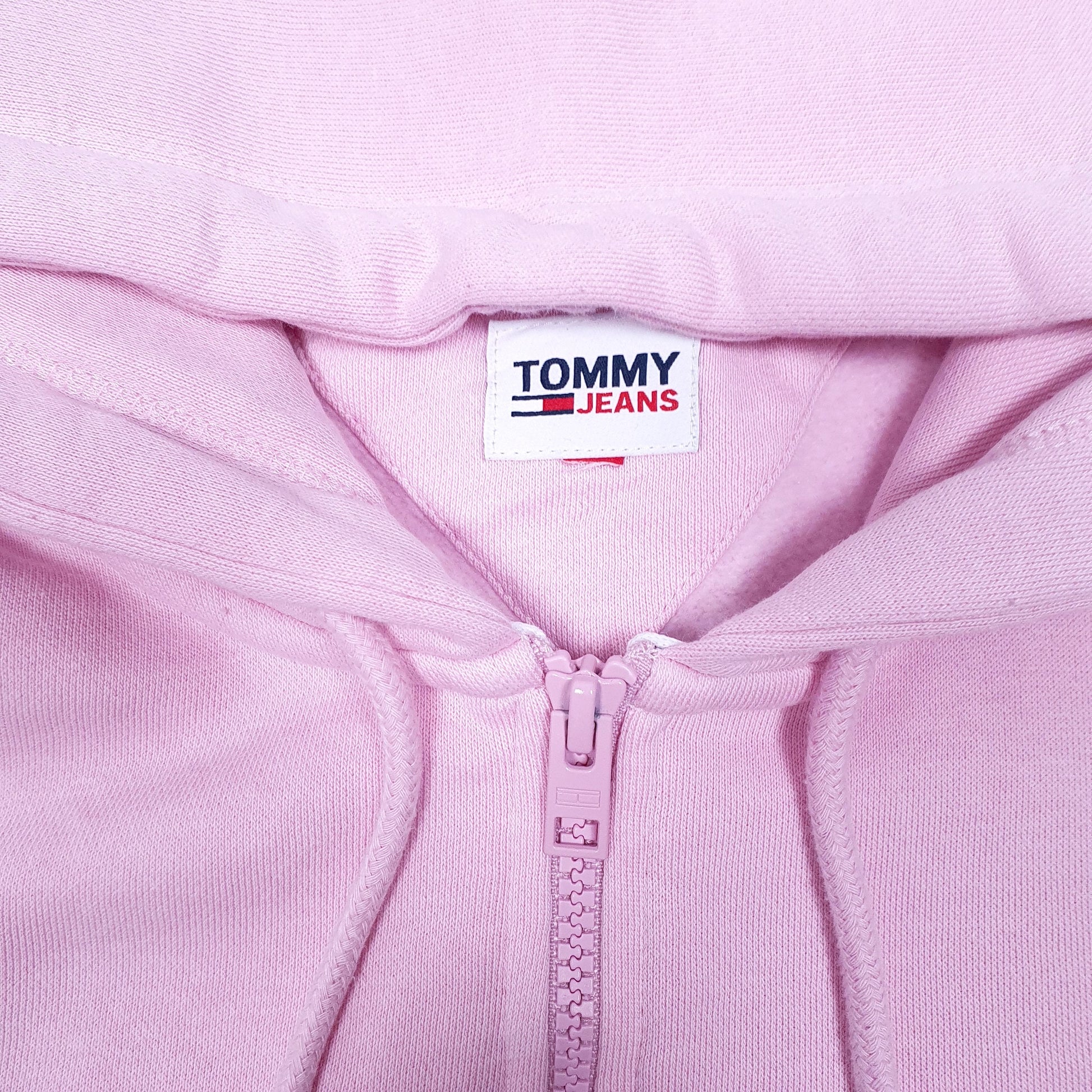 Womens Pink Tommy Hilfiger Quarter Zip Hoodie Jumper