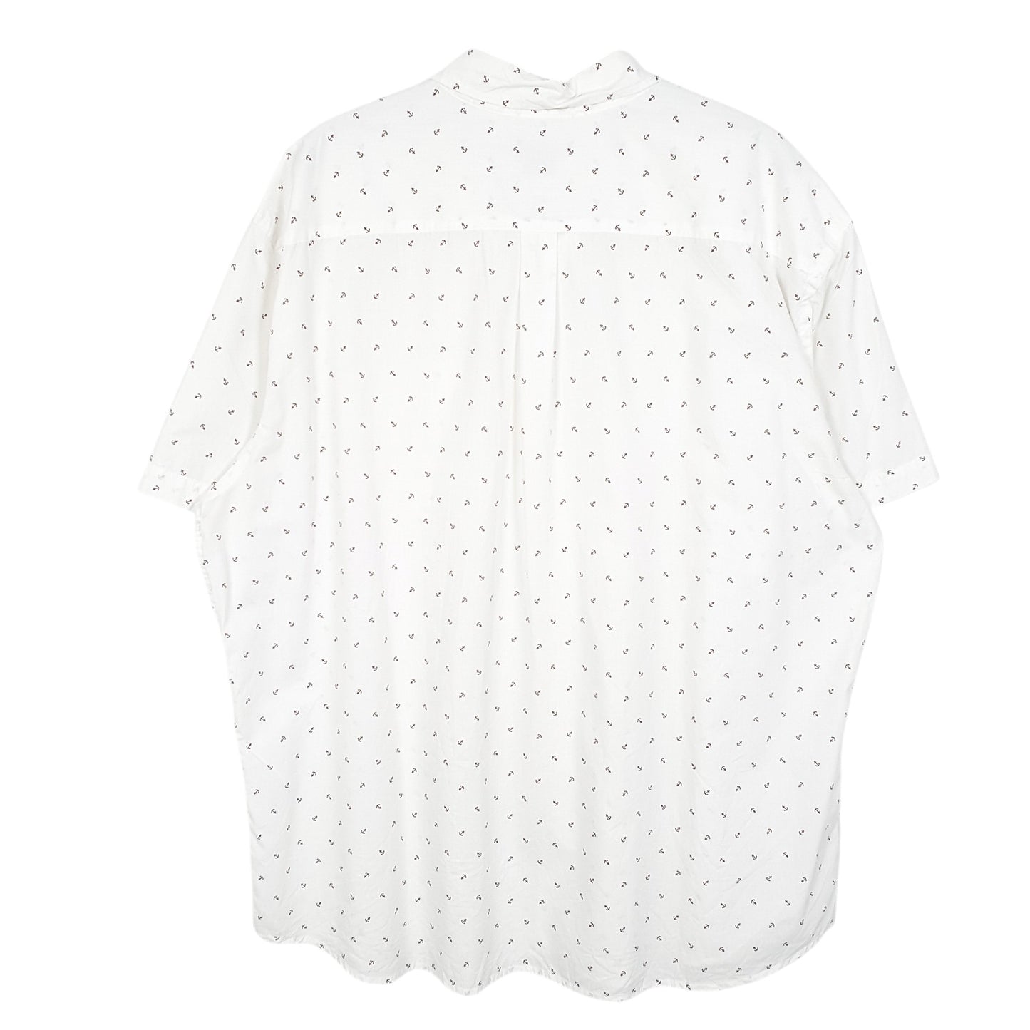 Mens White Dockers Anchors  Nautical Short Sleeve Shirt