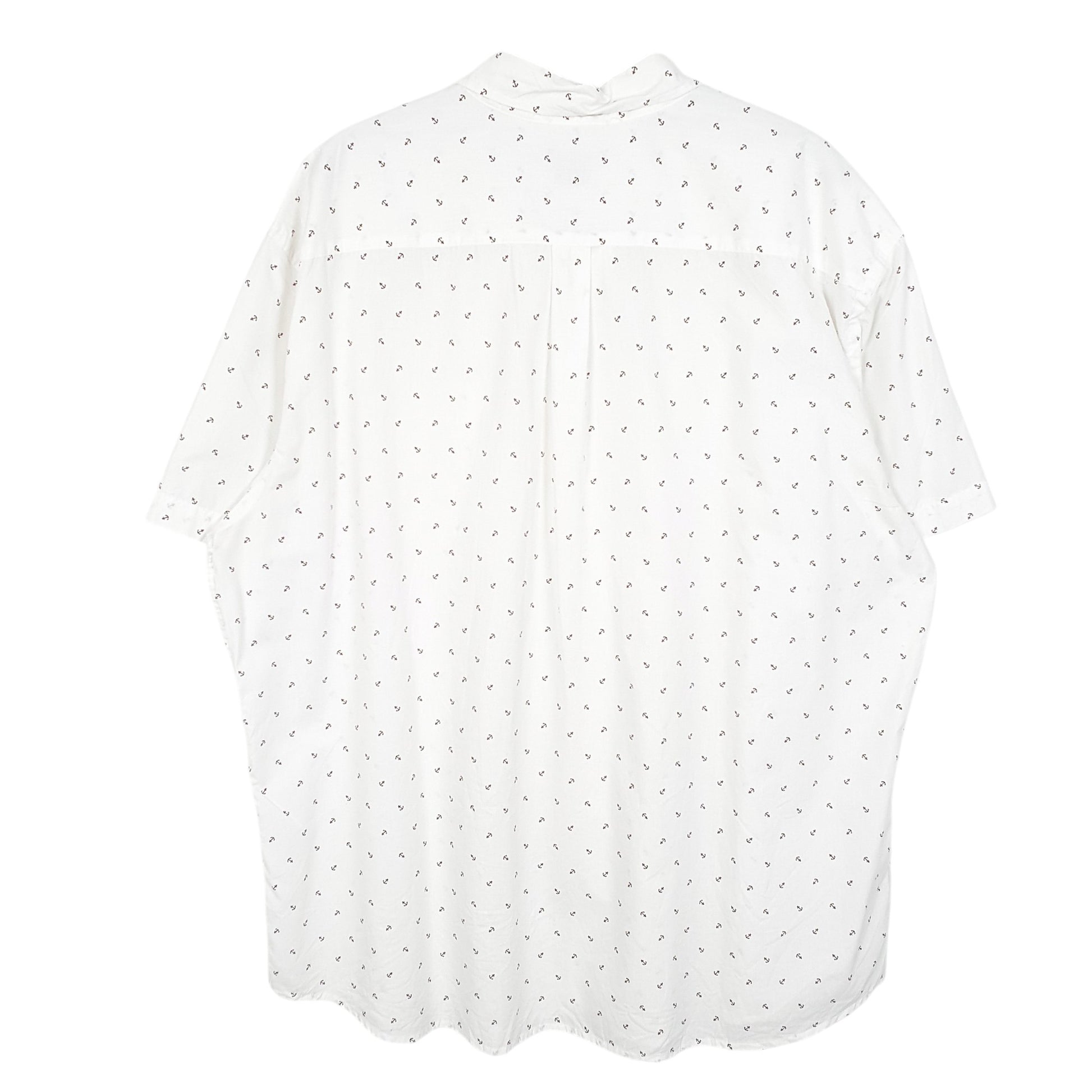 Mens White Dockers Anchors  Nautical Short Sleeve Shirt