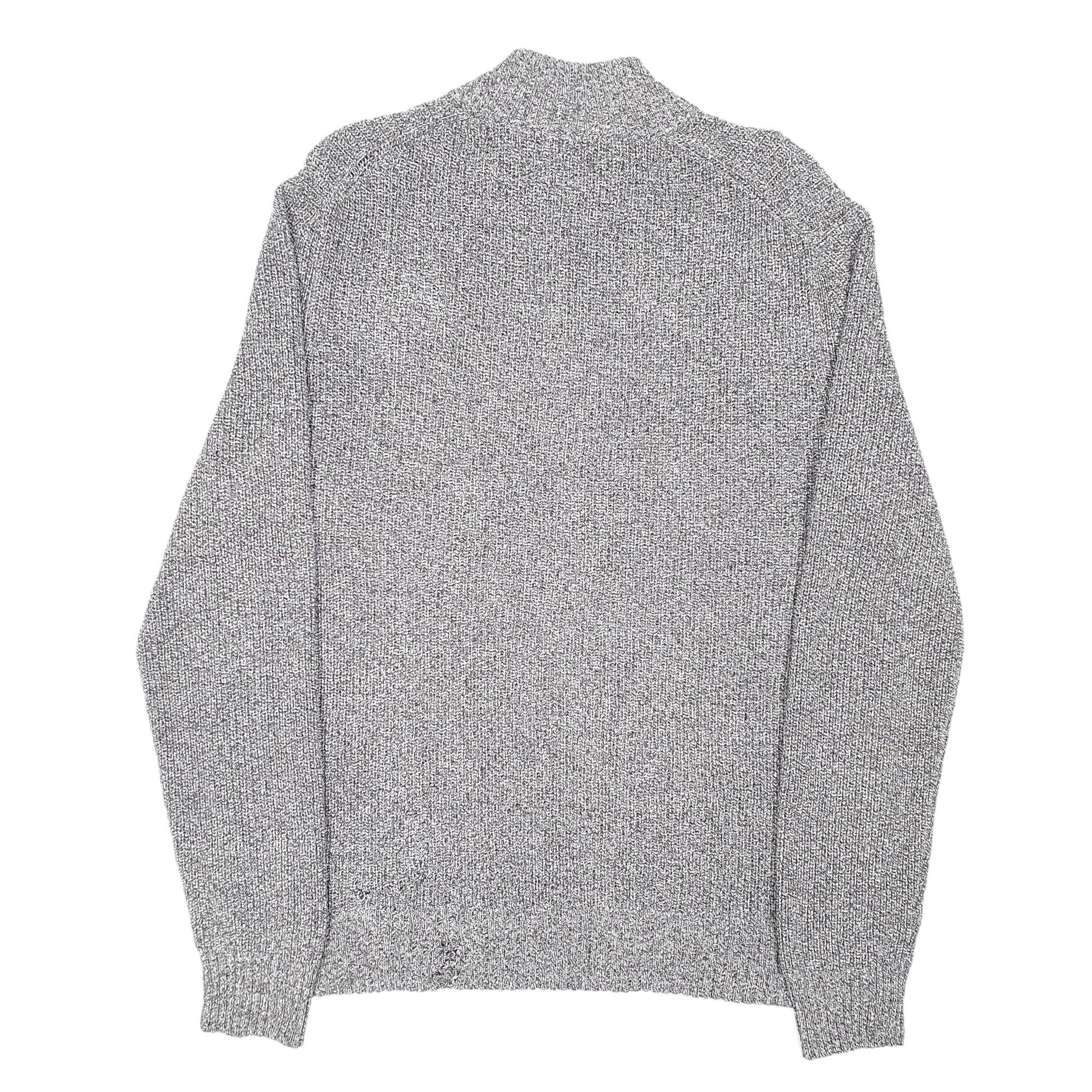Mens Grey Calvin Klein Knit Quarter Zip Jumper