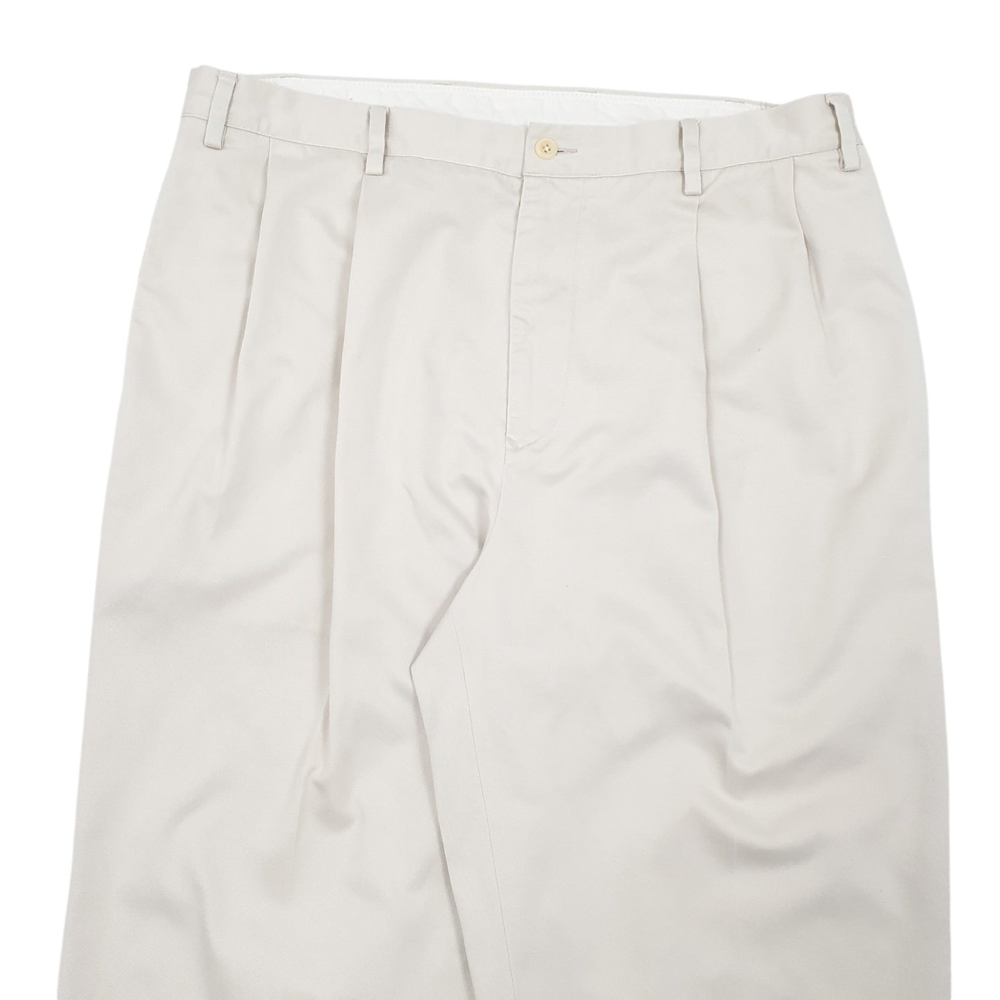 Mens Cream Nautica Rigger Double Pleated Chino Trousers