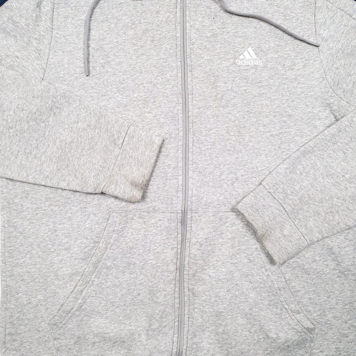 Mens Grey Adidas Hoodie Full Zip Jumper