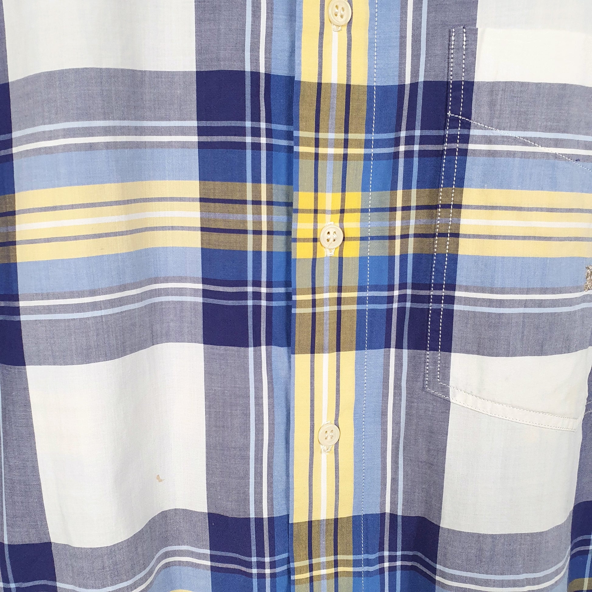 Mens White Burberry  Short Sleeve Shirt