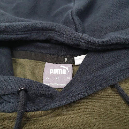 Mens Khaki Puma Spellout Hoodie Jumper