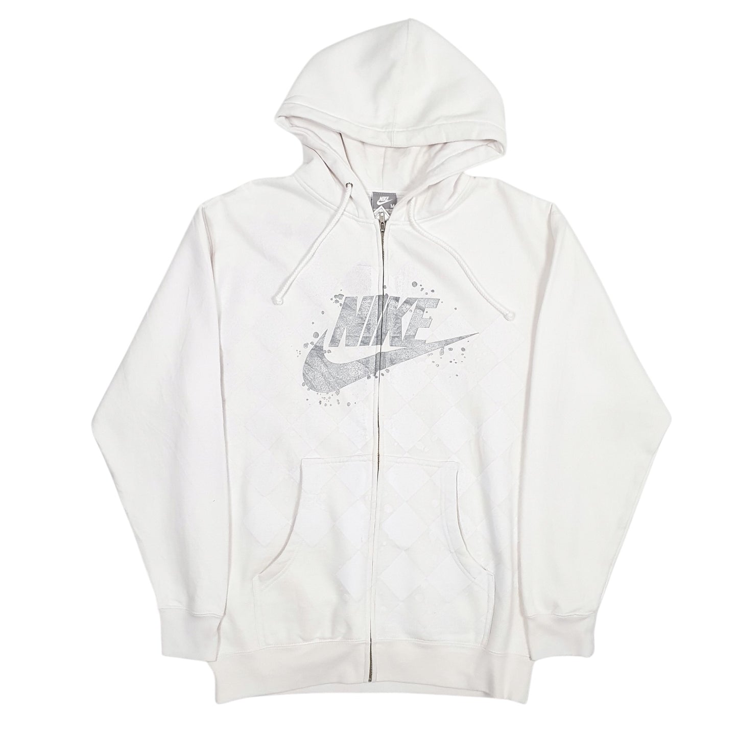 Mens White Nike Spellout Full Zip Jumper