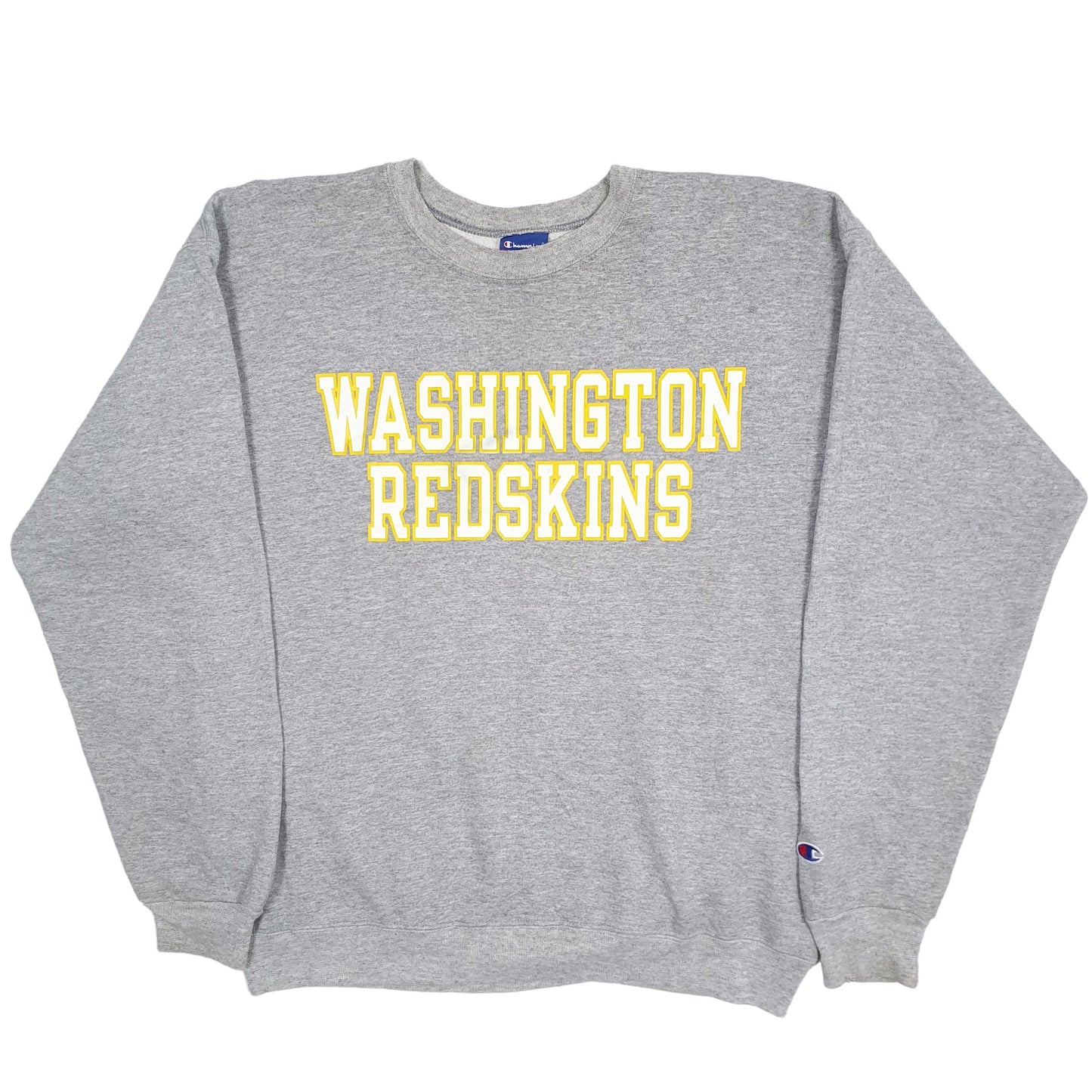 Mens Grey Champion NFL Washington Redskins Commanders Crewneck Jumper