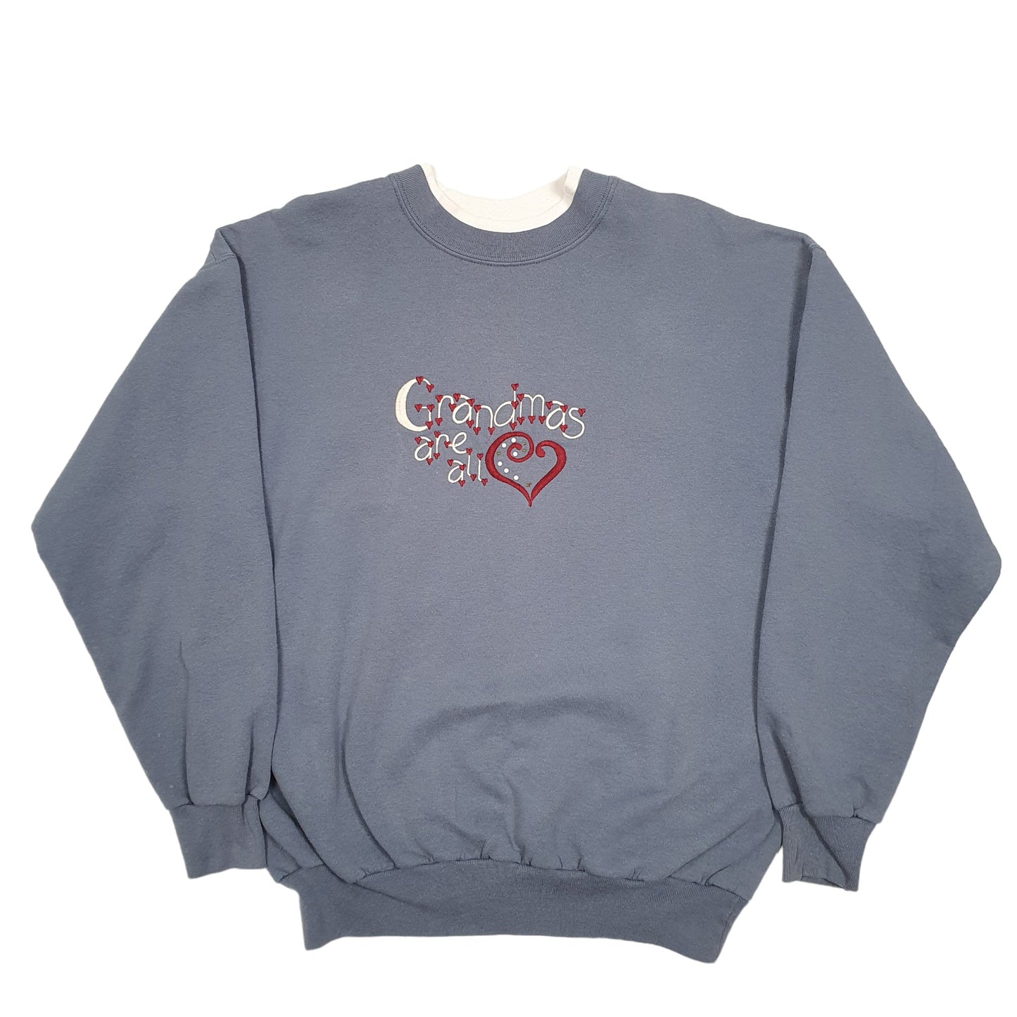 Mens Grey MC Sportswear Grandma Love Retro Heart 90s Crewneck Jumper