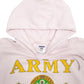 Mens Pink Jerzees US Army Spellout Hoodie Jumper