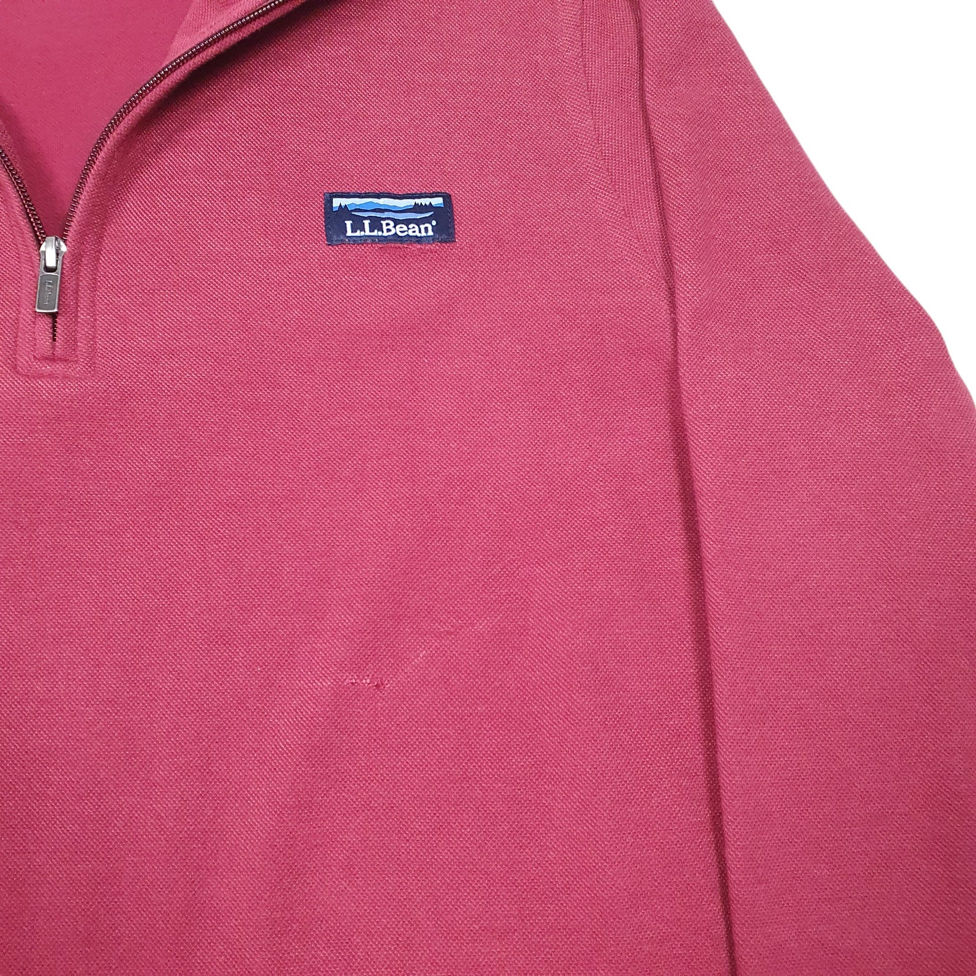 Mens Burgundy L.L.Bean  Quarter Zip Jumper