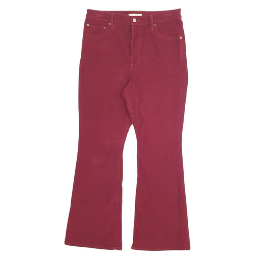 Womens Burgundy Levis Ribcage Corduroy Trousers