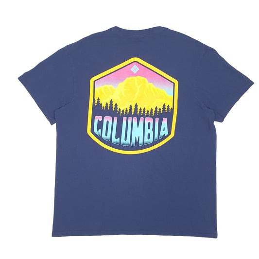 Mens Navy Columbia Sportswear  Short Sleeve T Shirt