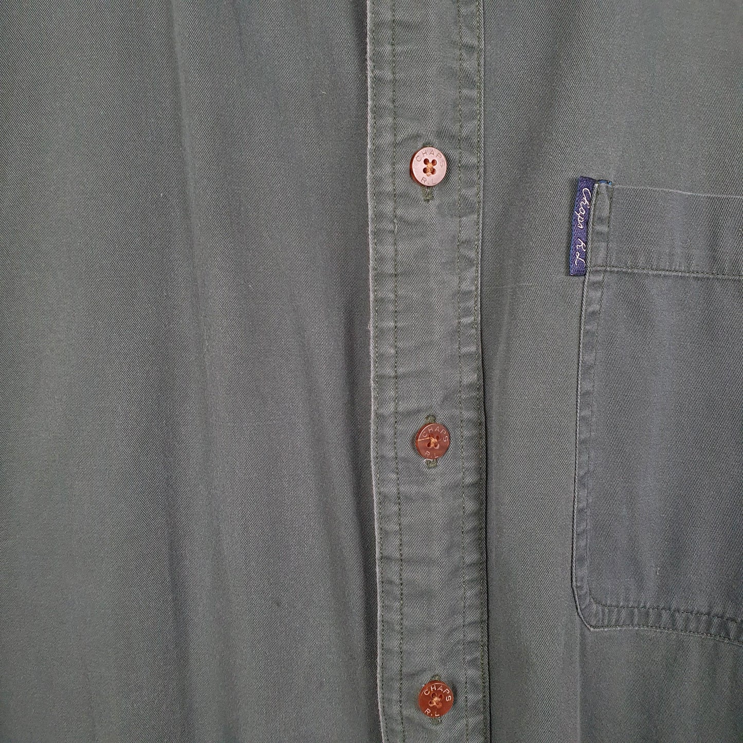 Mens Green Ralph Lauren Vintage Long Sleeve Shirt