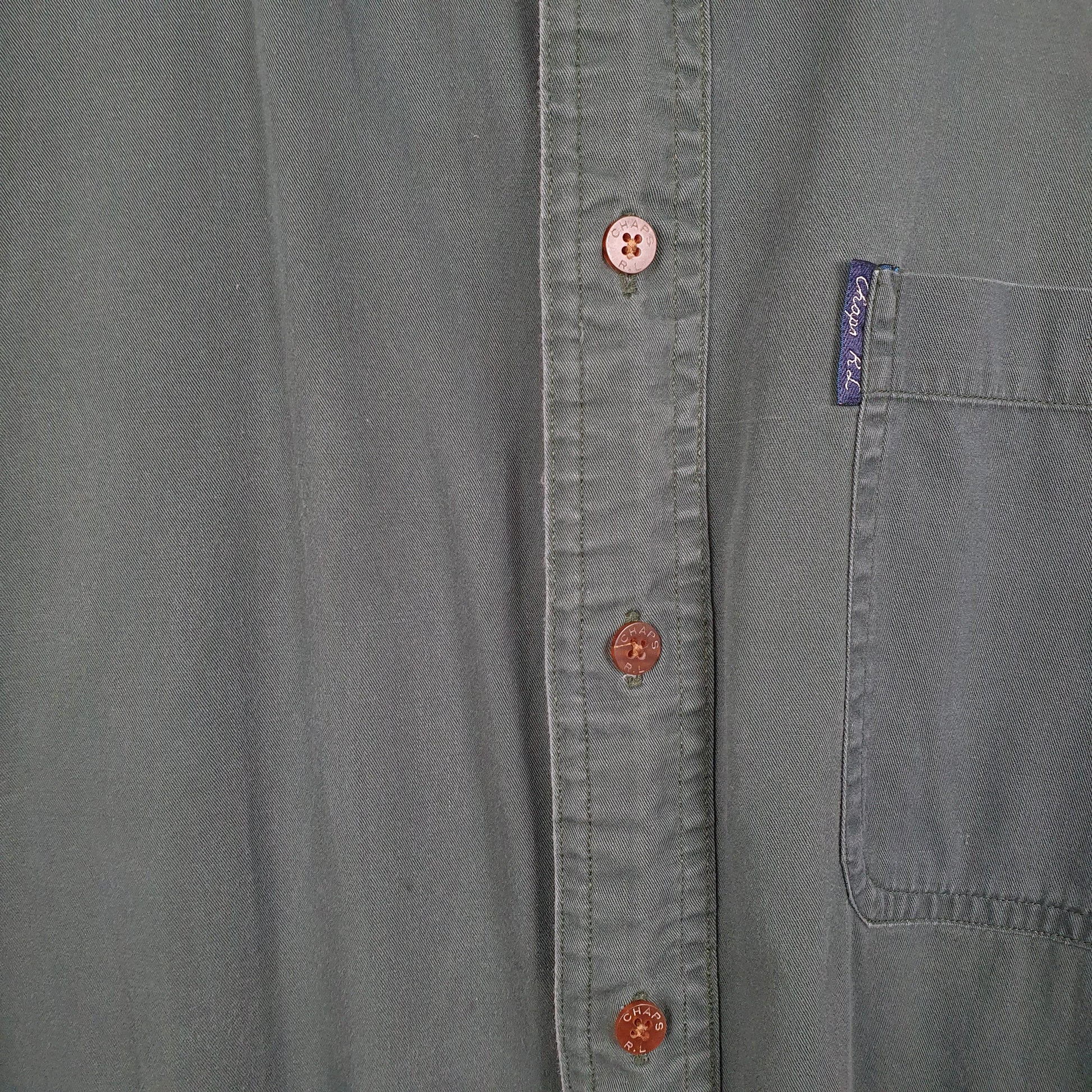 Mens Green Ralph Lauren Vintage Long Sleeve Shirt