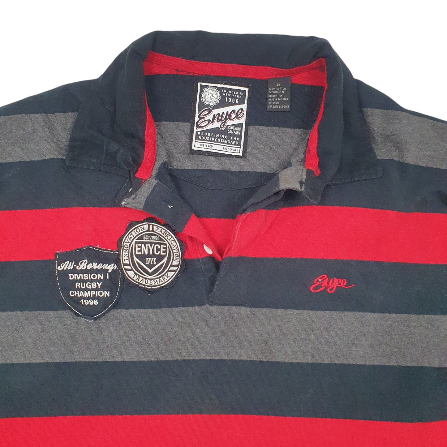 Mens Grey Enyce Rugby Long Sleeve Polo Shirt