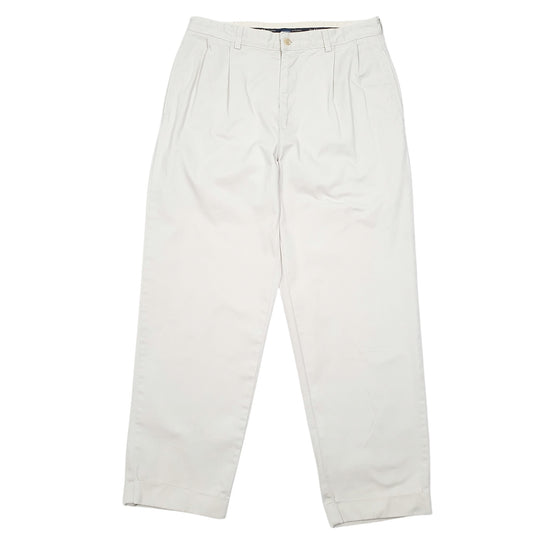 Mens Beige Polo Ralph Lauren Vintage Double Pleated Chino Trousers