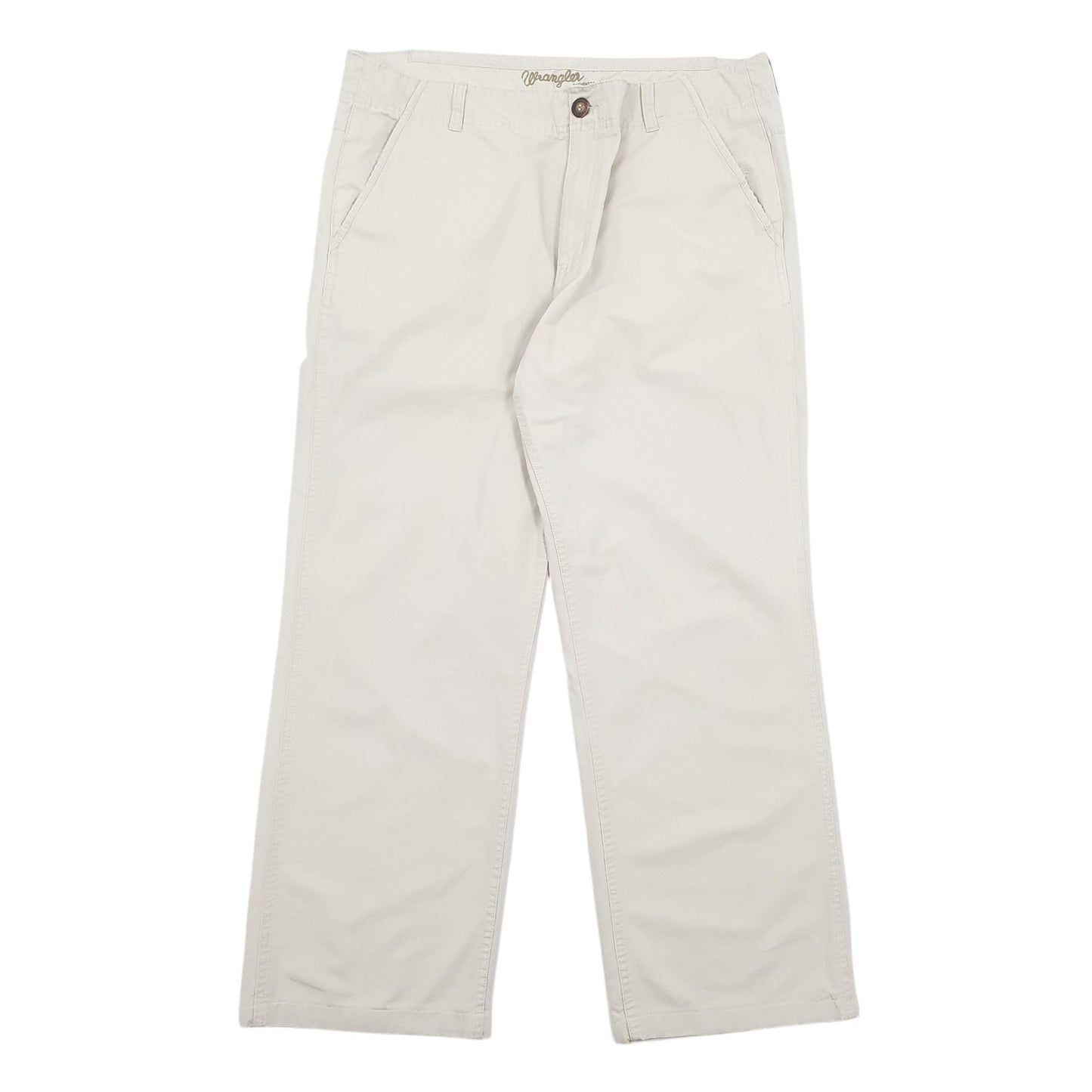 Mens Cream Wrangler Taylor Chino Trousers