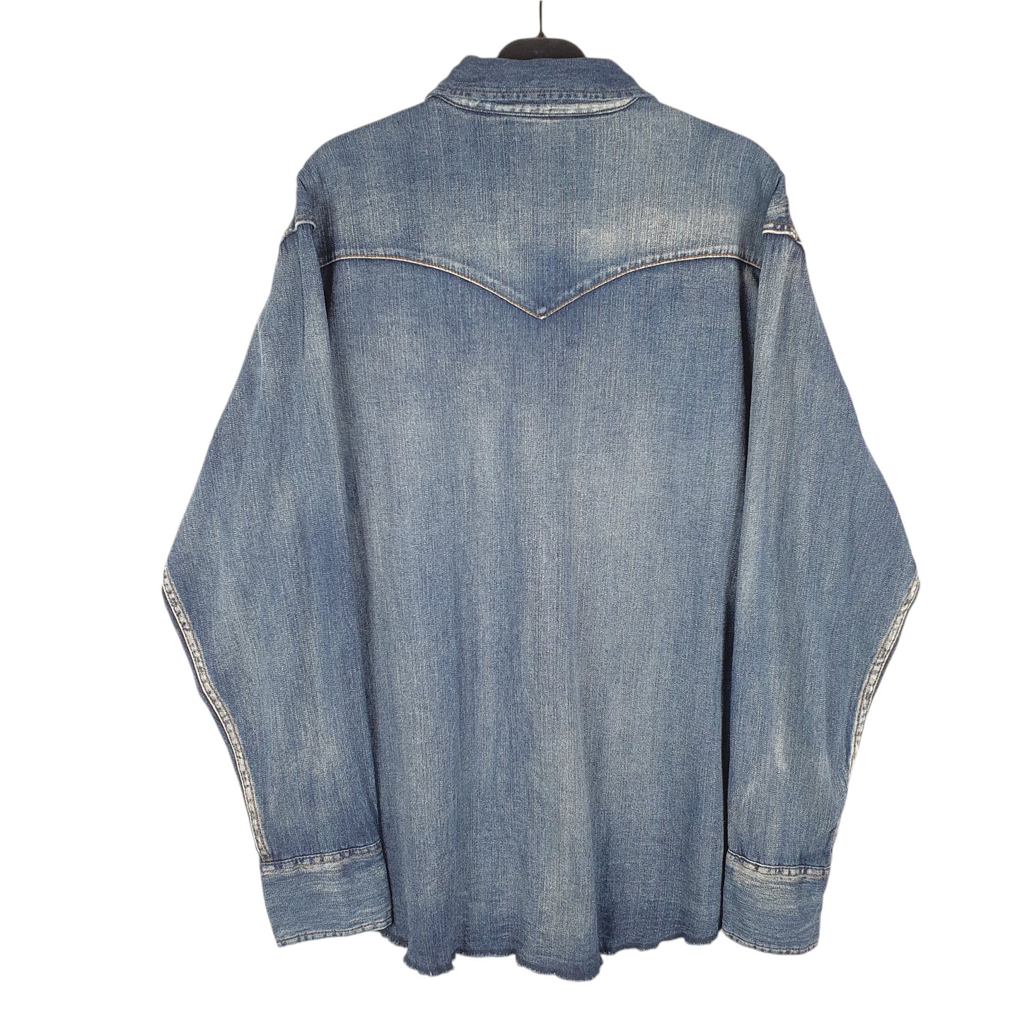 Mens Blue Wrangler Denim Jeans Western Pearl Snap Cowboy Pendleton Whisky Long Sleeve Shirt