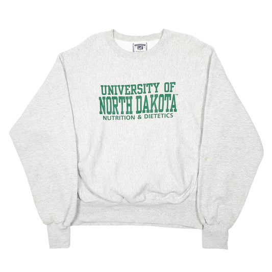 Mens Grey Lee Vintage Crossgrain University Of North Dakota 90s Crewneck Jumper