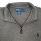 Mens Grey Ralph Lauren Polo Quarter Zip Jumper